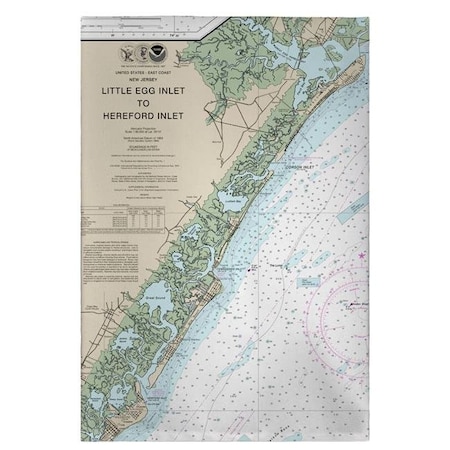 Betsy Drake Betsy Drake GT12318AV 20 x 20 in. Little Egg Inlet to Hereford Inlet - Avalon; NJ Nautical Map Guest Towel GT12318AV
